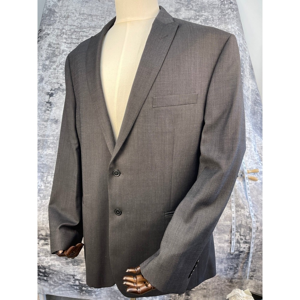Joseph Abboud Mens Super 120s Wool Slim Fit Charcoal Gray Suit Blazer Jacket 48R